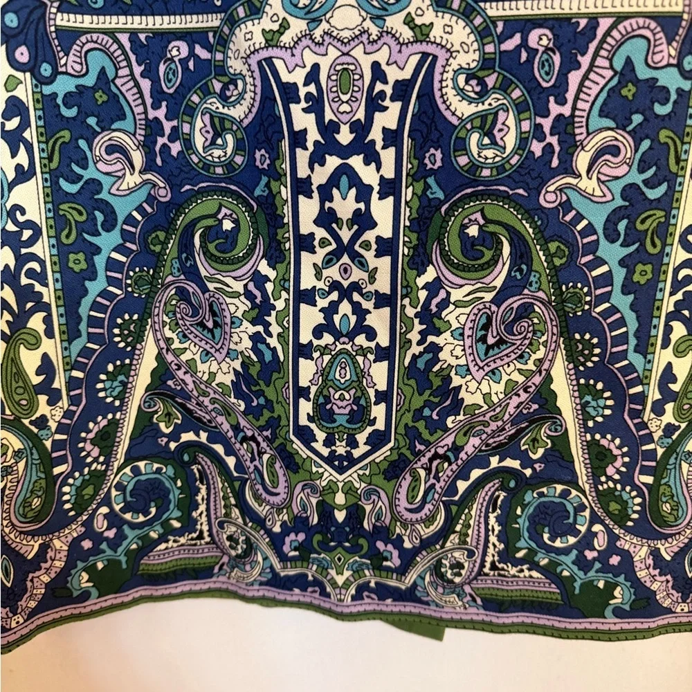 Talbots Blue and Green Paisley Pencil Skirt